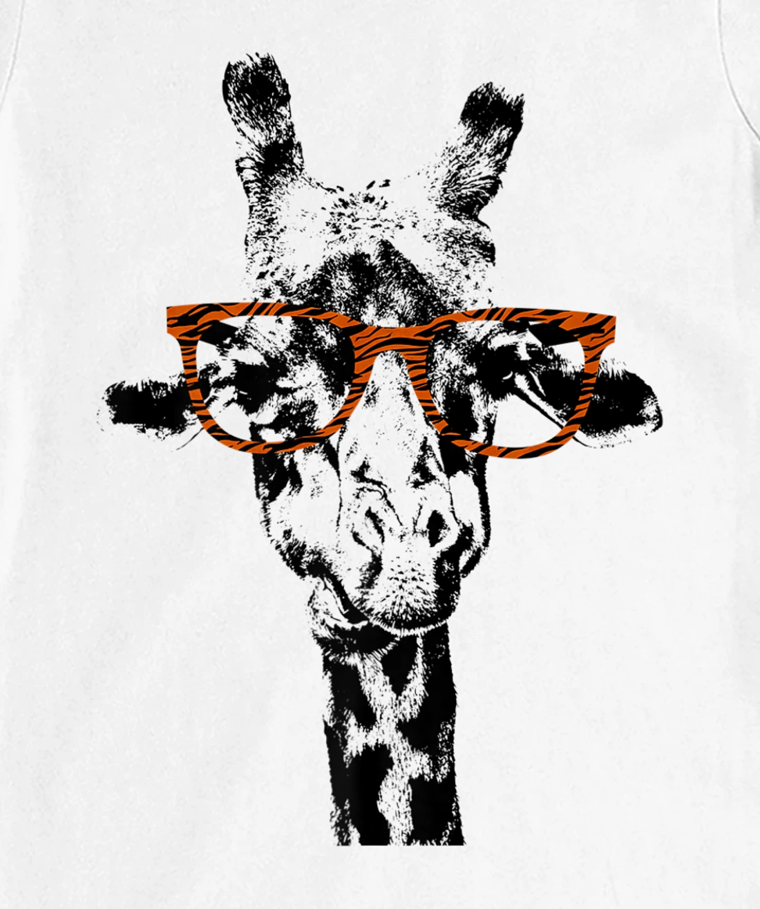 Womens Giraffe Tee Vintage Animal Tiger Print Glasses T-Shirt, Kid T-Shirt and Women T-Shirt