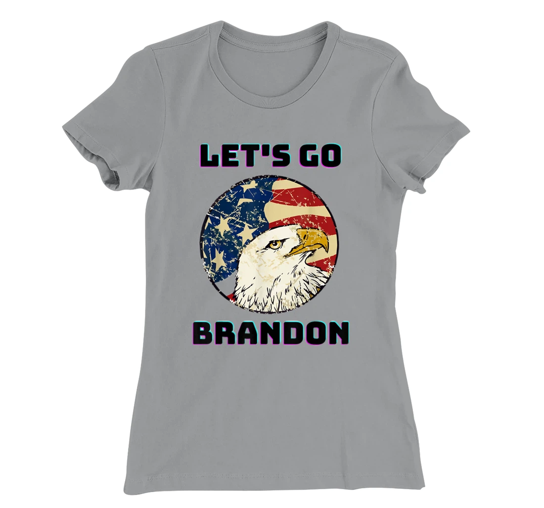 Let’s Go Brandon Conservative US Flag Gift T-Shirt, Women T-Shirt