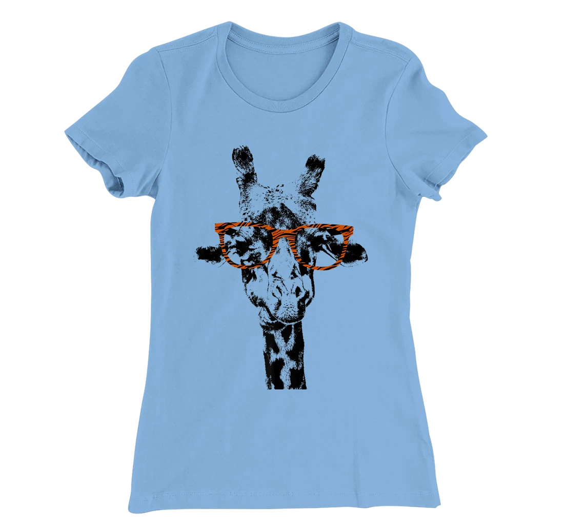 Womens Giraffe Tee Vintage Animal Tiger Print Glasses T-Shirt, Kid T-Shirt and Women T-Shirt