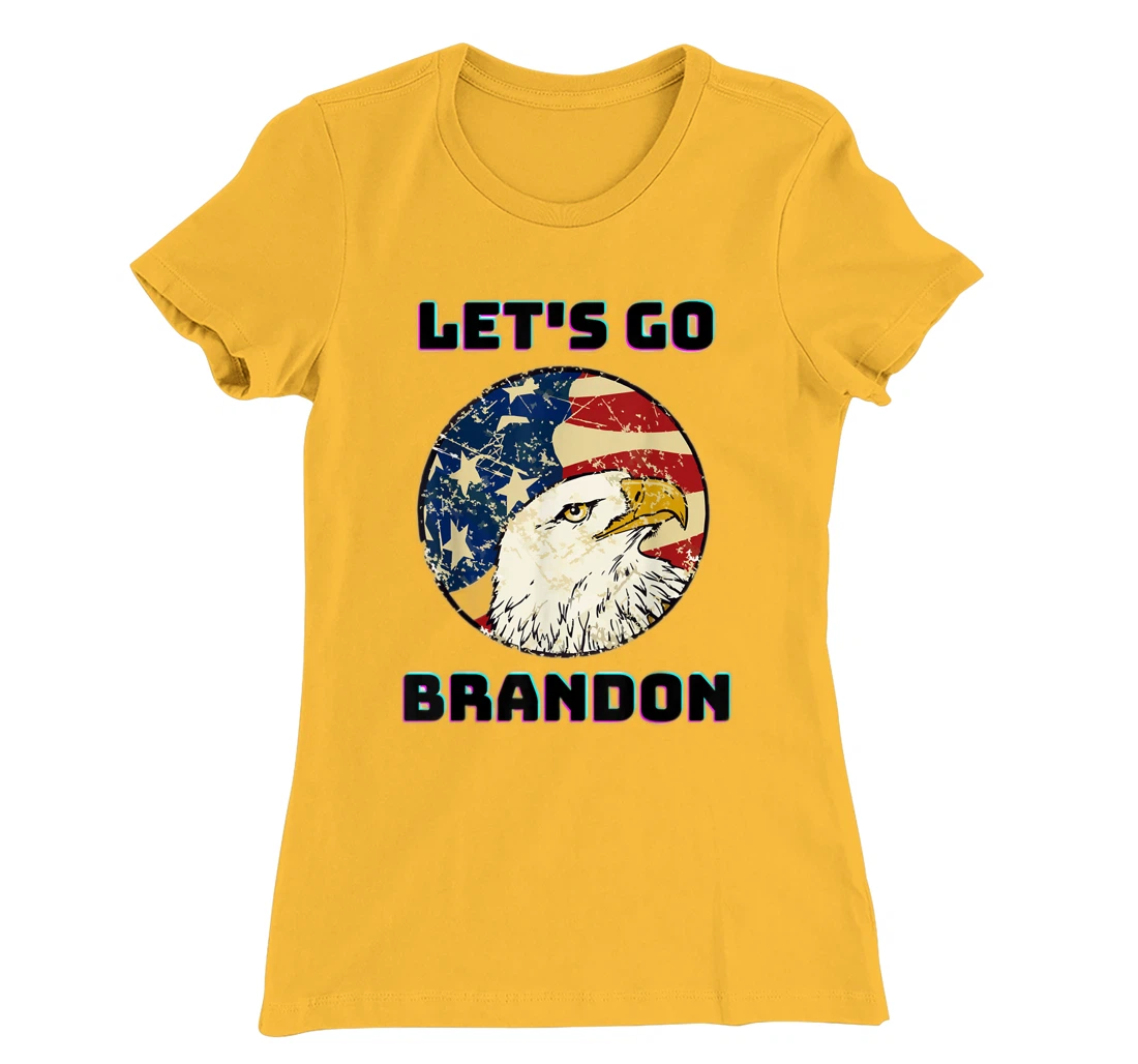 Let’s Go Brandon Conservative US Flag Gift T-Shirt, Women T-Shirt