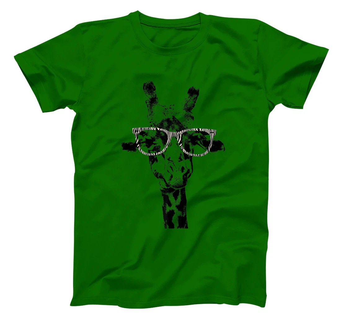 Womens Giraffe Tee Vintage Animal Zebra Print Glasses T-Shirt, Kid T-Shirt and Women T-Shirt