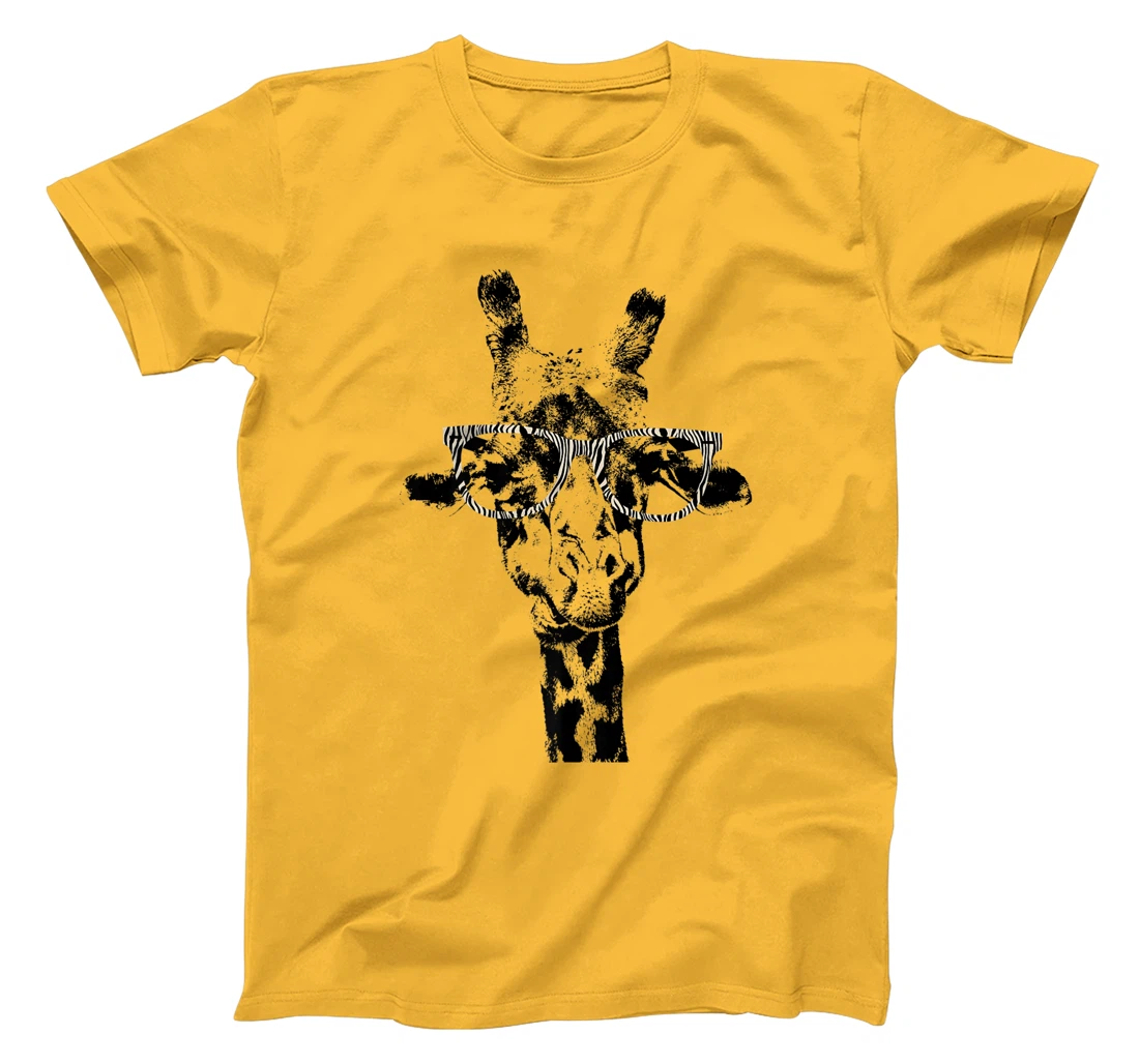 Womens Giraffe Tee Vintage Animal Zebra Print Glasses T-Shirt, Kid T-Shirt and Women T-Shirt