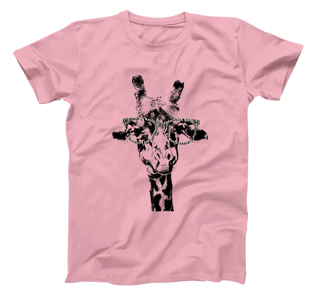 Womens Giraffe Tee Vintage Animal Zebra Print Glasses T-Shirt, Kid T-Shirt and Women T-Shirt