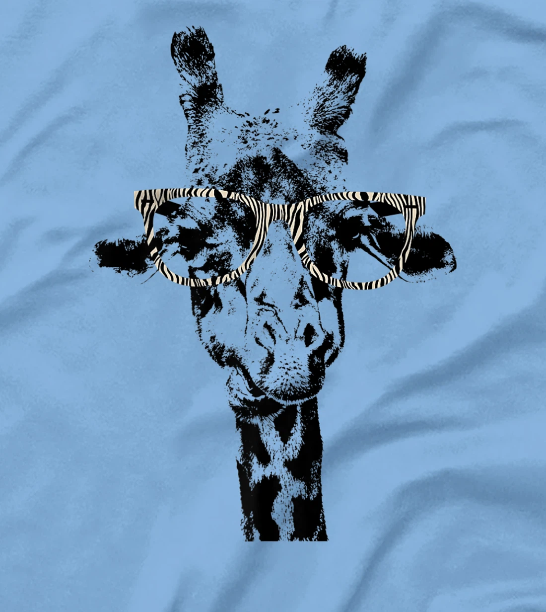 Womens Giraffe Tee Vintage Animal Zebra Print Glasses T-Shirt, Kid T-Shirt and Women T-Shirt