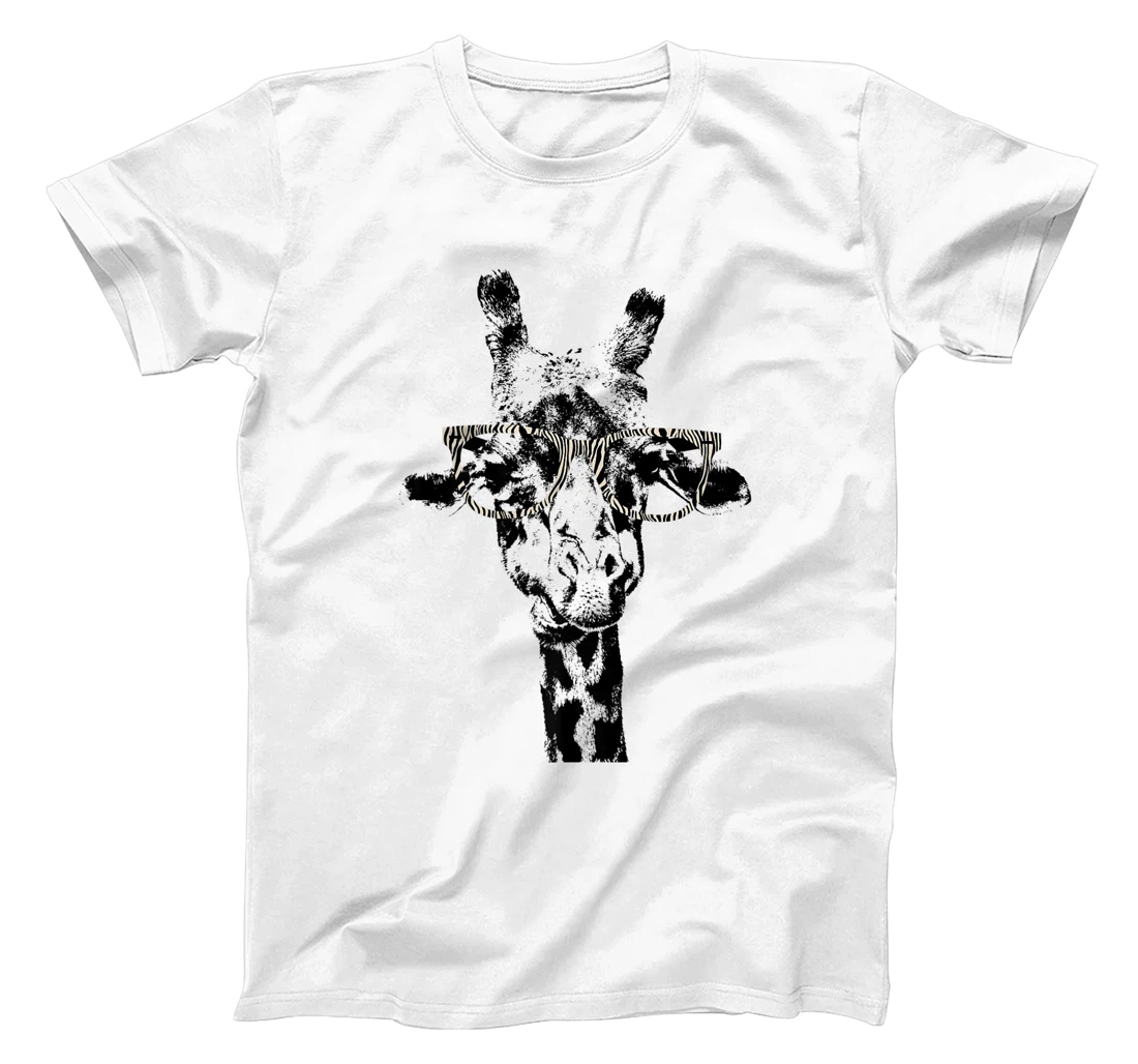 Womens Giraffe Tee Vintage Animal Zebra Print Glasses T-Shirt, Kid T-Shirt and Women T-Shirt