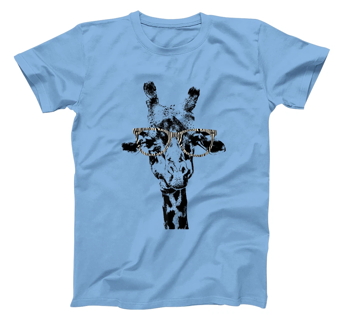 Womens Giraffe Tee Vintage Animal Zebra Print Glasses T-Shirt, Kid T-Shirt and Women T-Shirt