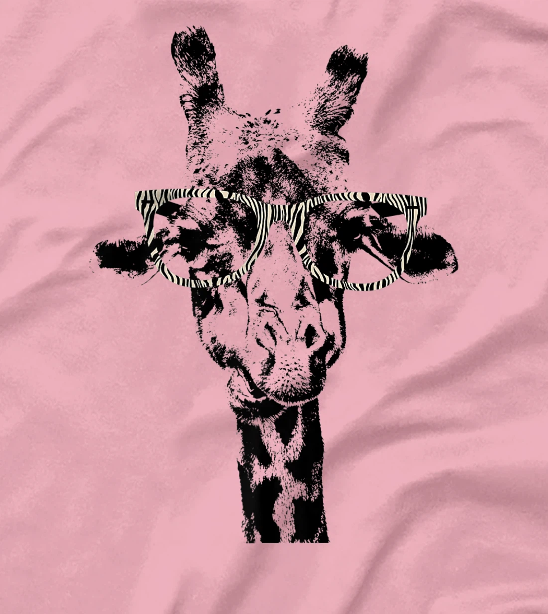Womens Giraffe Tee Vintage Animal Zebra Print Glasses T-Shirt, Kid T-Shirt and Women T-Shirt