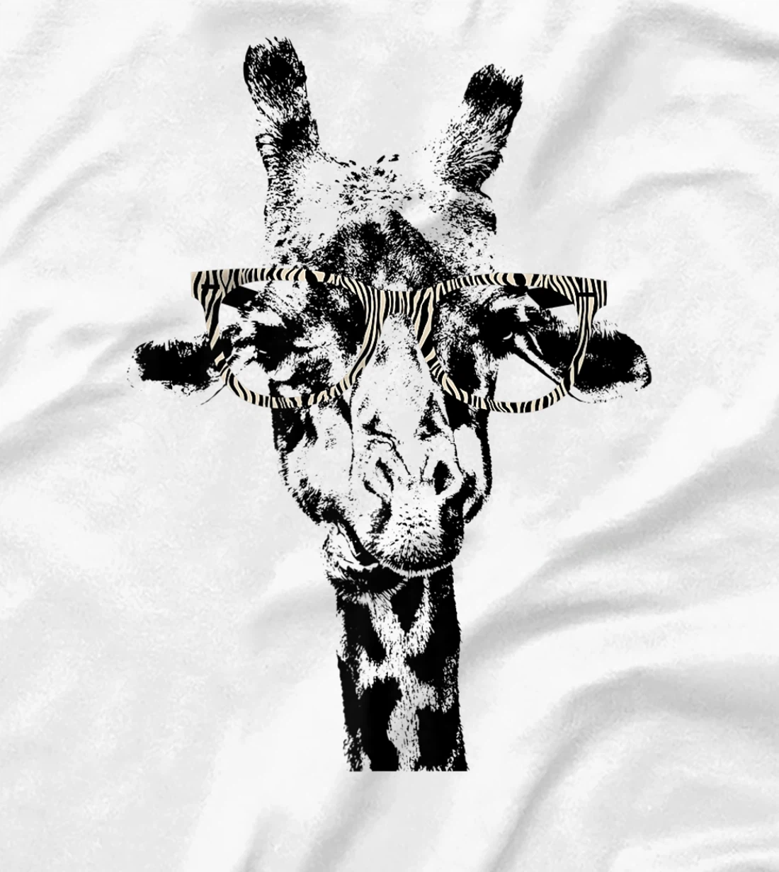 Womens Giraffe Tee Vintage Animal Zebra Print Glasses T-Shirt, Kid T-Shirt and Women T-Shirt