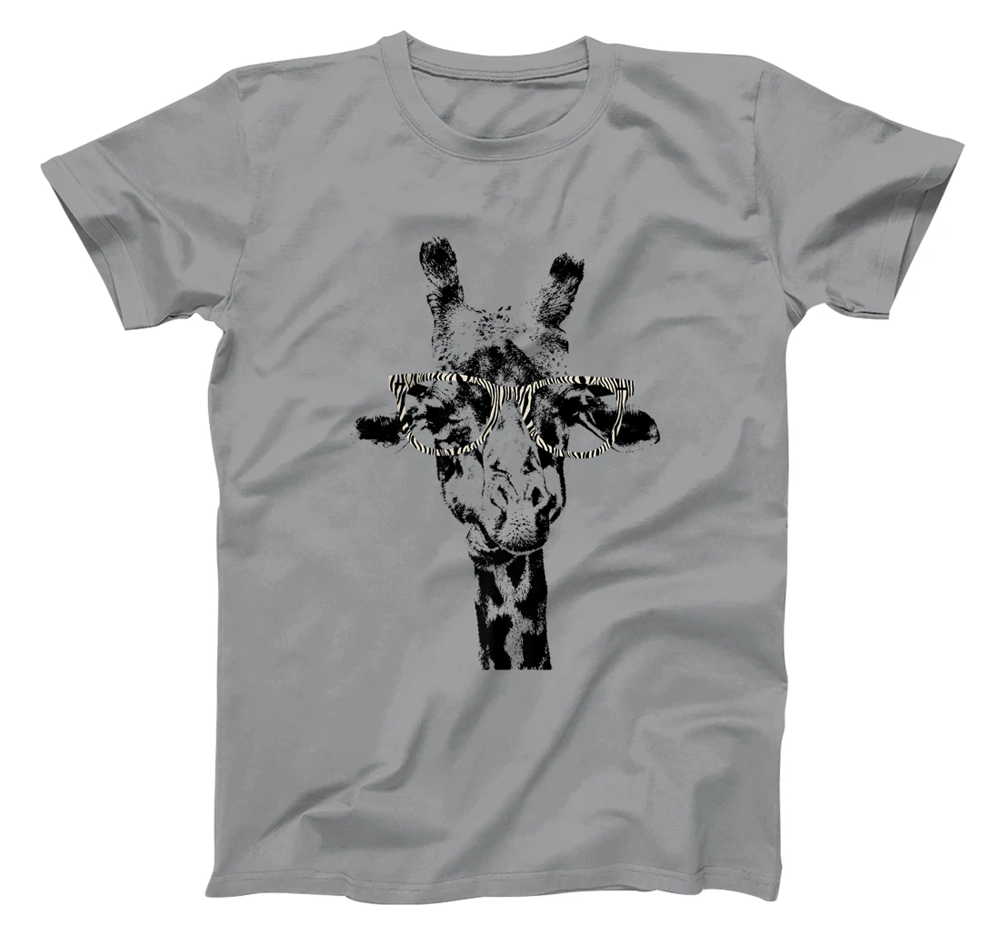 Womens Giraffe Tee Vintage Animal Zebra Print Glasses T-Shirt, Kid T-Shirt and Women T-Shirt