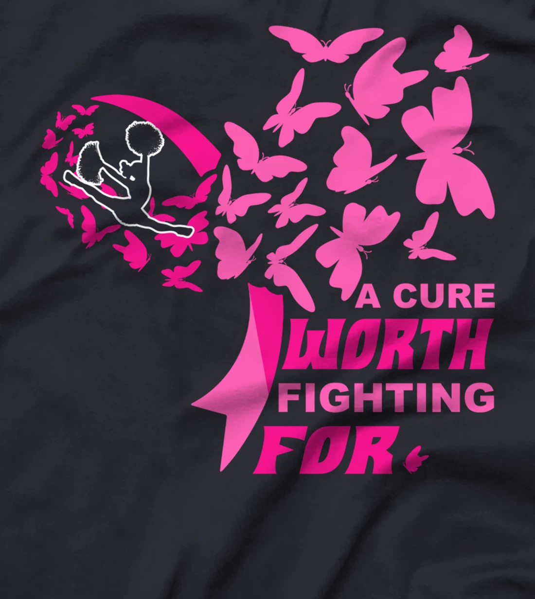 Cheer Breast Cancer Pink Ribbon Cheerleading T-Shirt