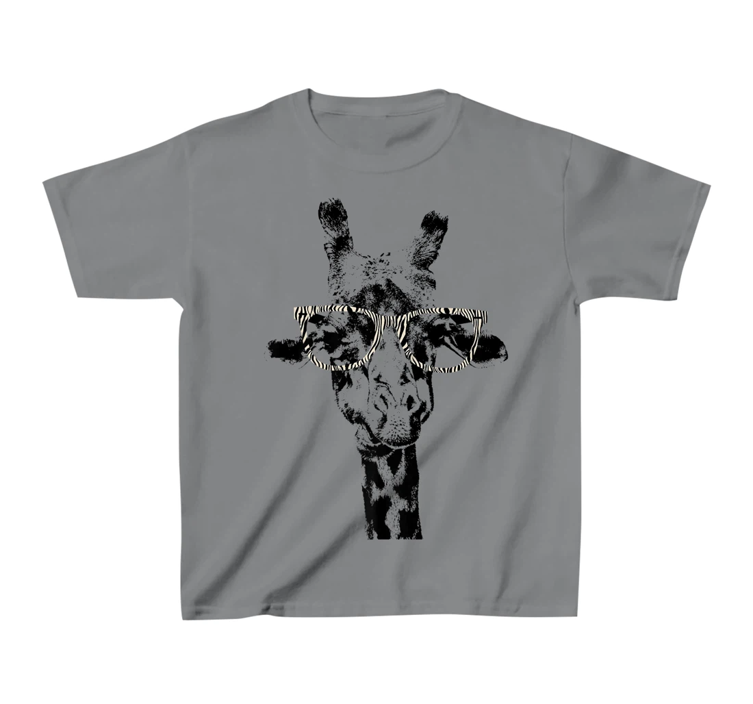 Womens Giraffe Tee Vintage Animal Zebra Print Glasses T-Shirt, Kid T-Shirt and Women T-Shirt