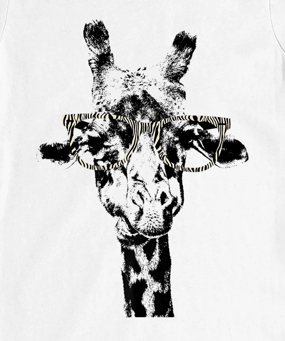 Womens Giraffe Tee Vintage Animal Zebra Print Glasses T-Shirt, Kid T-Shirt and Women T-Shirt