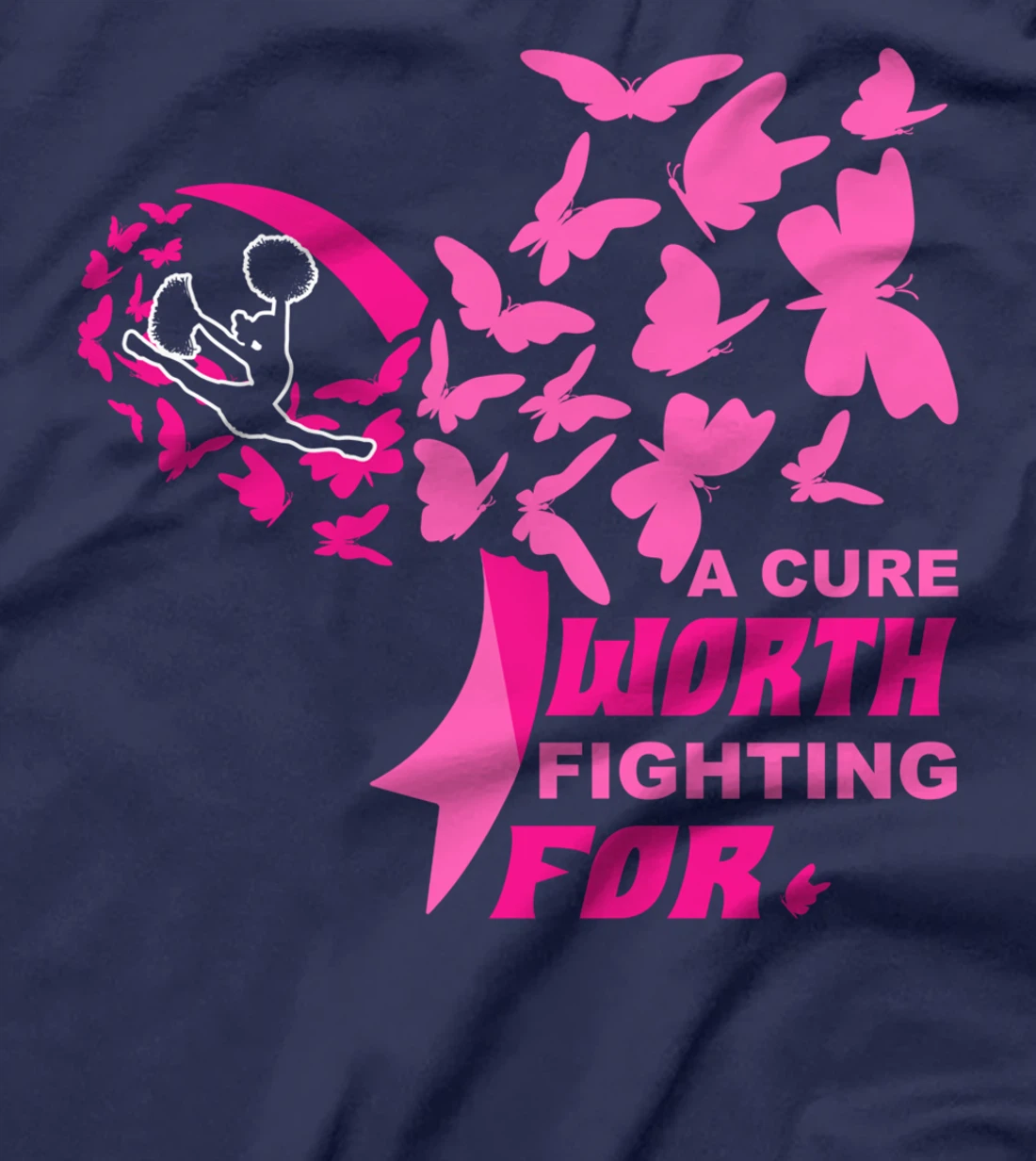 Cheer Breast Cancer Pink Ribbon Cheerleading T-Shirt