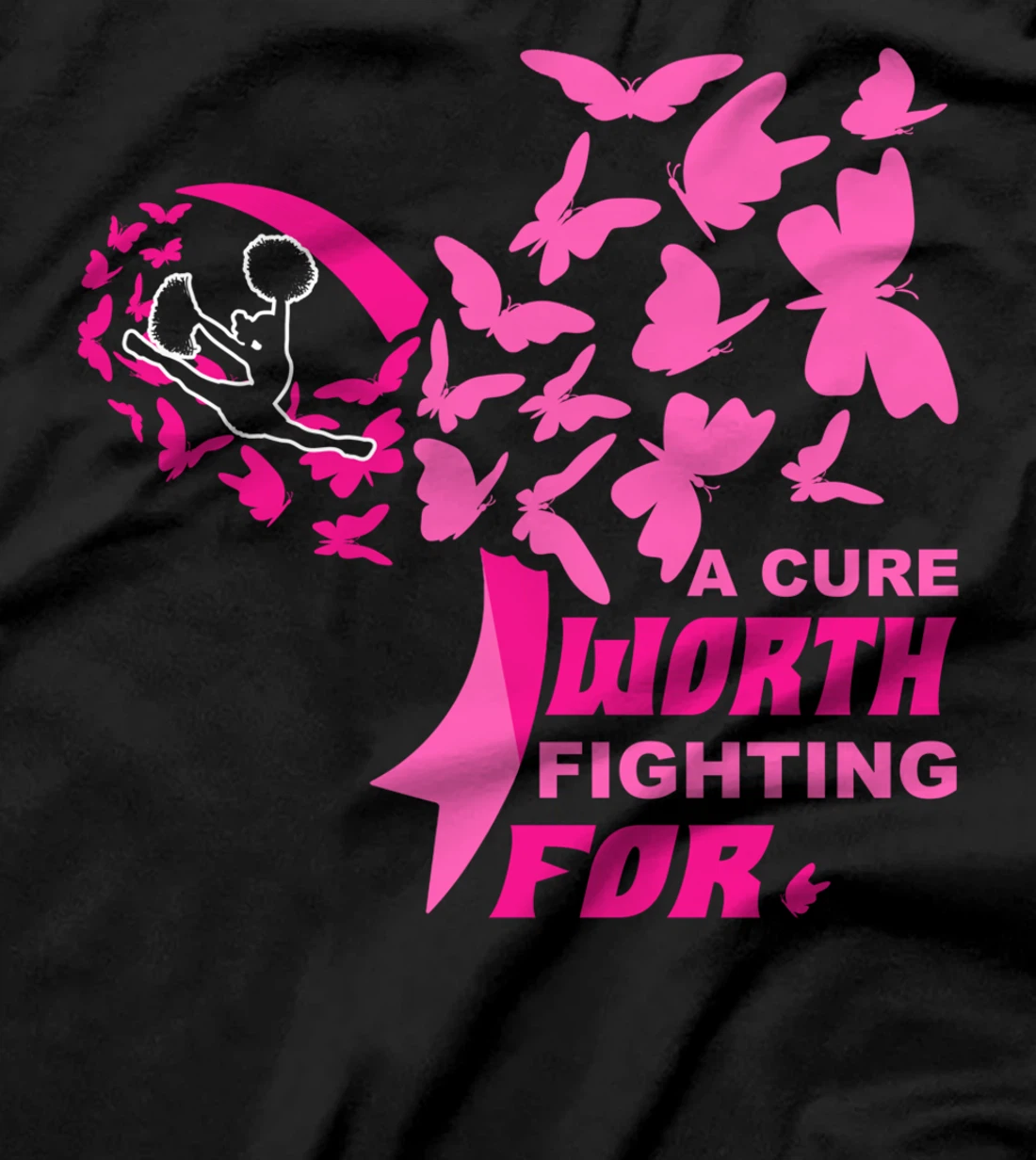 Cheer Breast Cancer Pink Ribbon Cheerleading T-Shirt