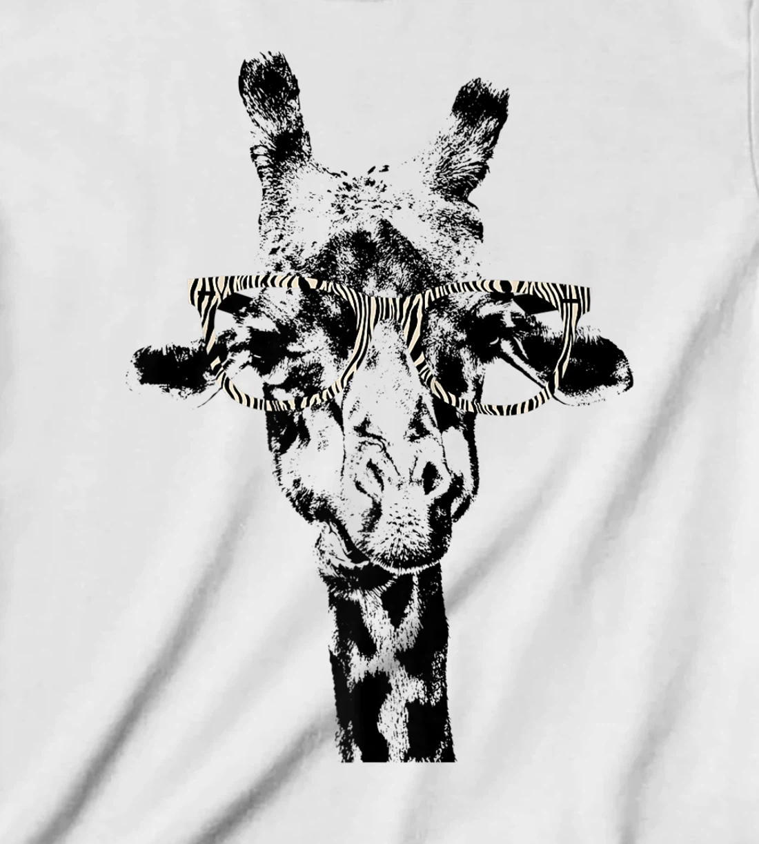 Womens Giraffe Tee Vintage Animal Zebra Print Glasses T-Shirt, Kid T-Shirt and Women T-Shirt