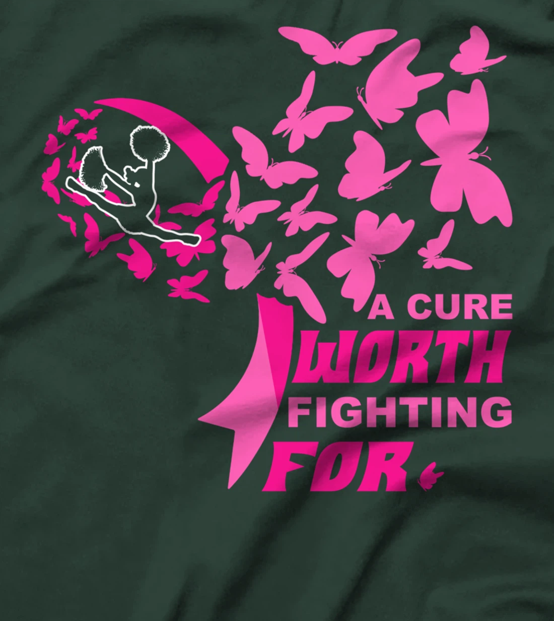 Cheer Breast Cancer Pink Ribbon Cheerleading T-Shirt