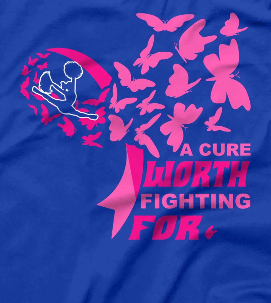 Cheer Breast Cancer Pink Ribbon Cheerleading T-Shirt
