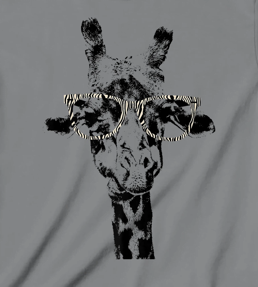 Womens Giraffe Tee Vintage Animal Zebra Print Glasses T-Shirt, Kid T-Shirt and Women T-Shirt