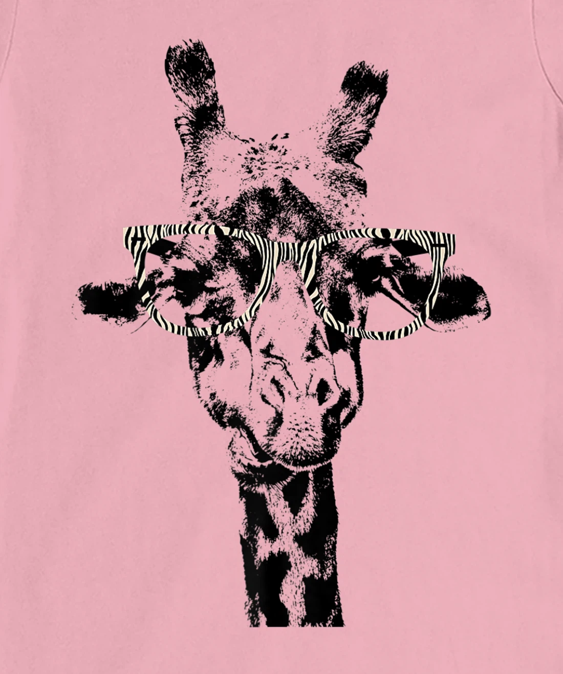 Womens Giraffe Tee Vintage Animal Zebra Print Glasses T-Shirt, Kid T-Shirt and Women T-Shirt