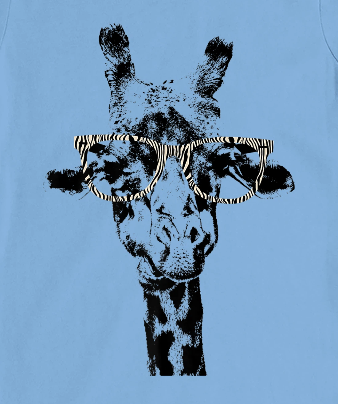 Womens Giraffe Tee Vintage Animal Zebra Print Glasses T-Shirt, Kid T-Shirt and Women T-Shirt