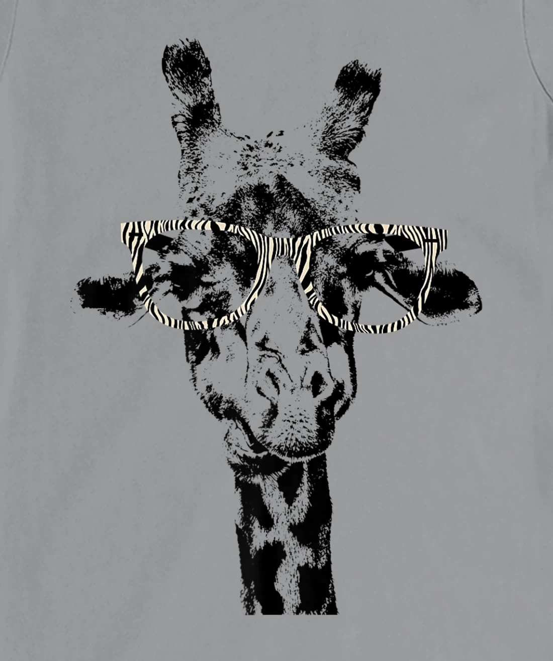 Womens Giraffe Tee Vintage Animal Zebra Print Glasses T-Shirt, Kid T-Shirt and Women T-Shirt
