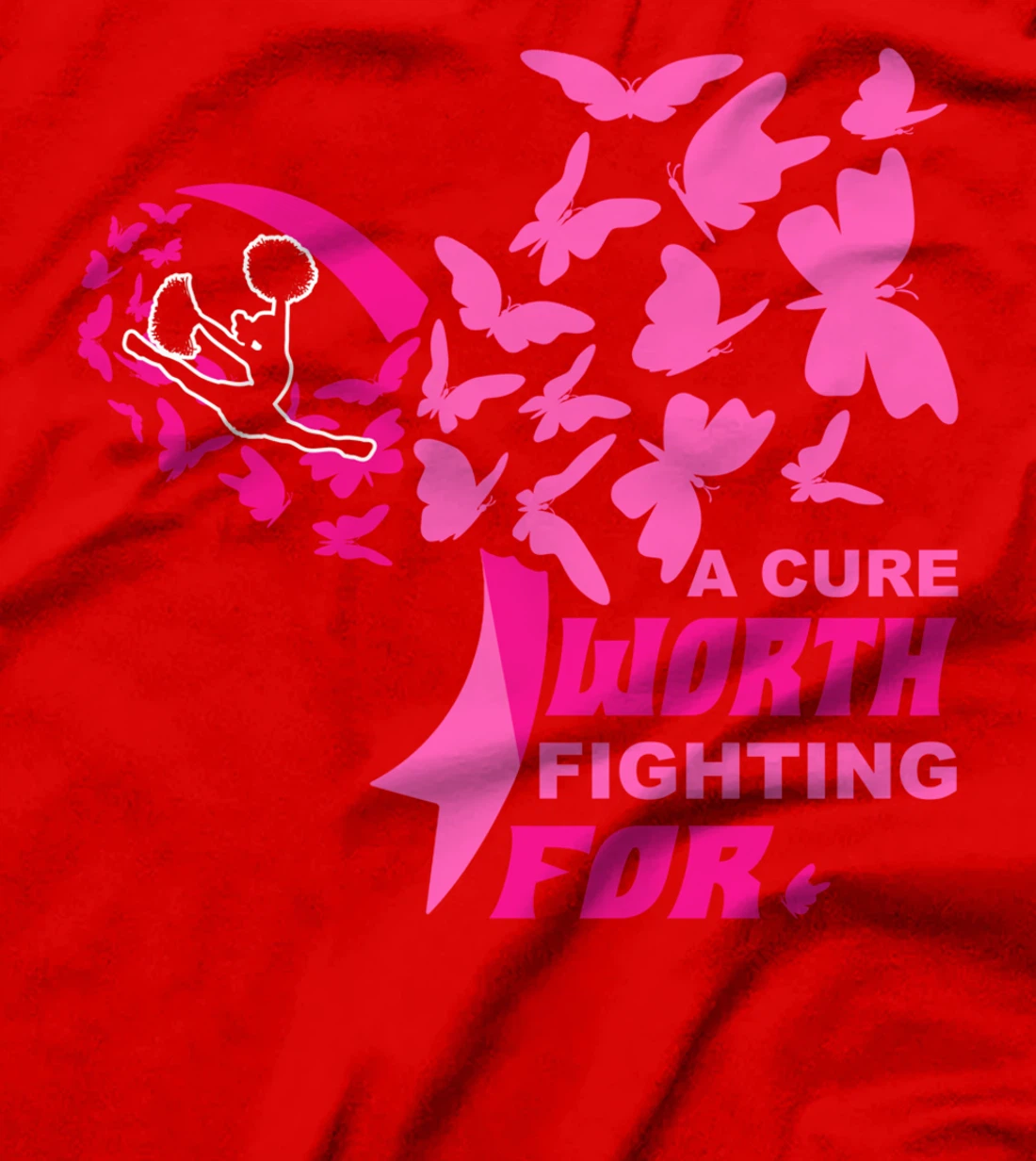 Cheer Breast Cancer Pink Ribbon Cheerleading T-Shirt
