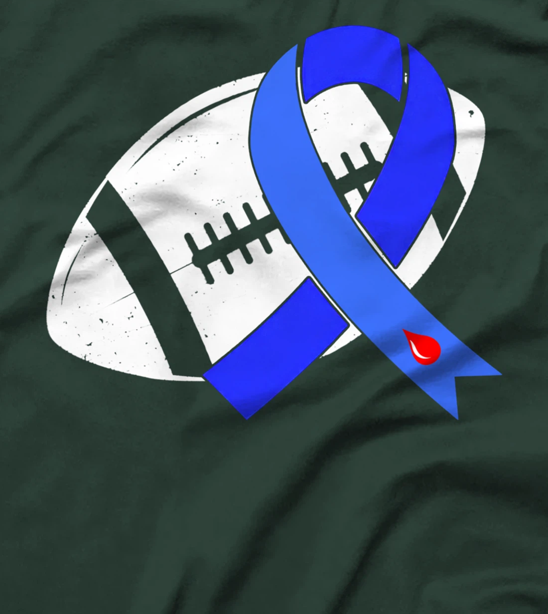 Blue Ribbon Football Diabetes Awareness Warrior T-Shirt