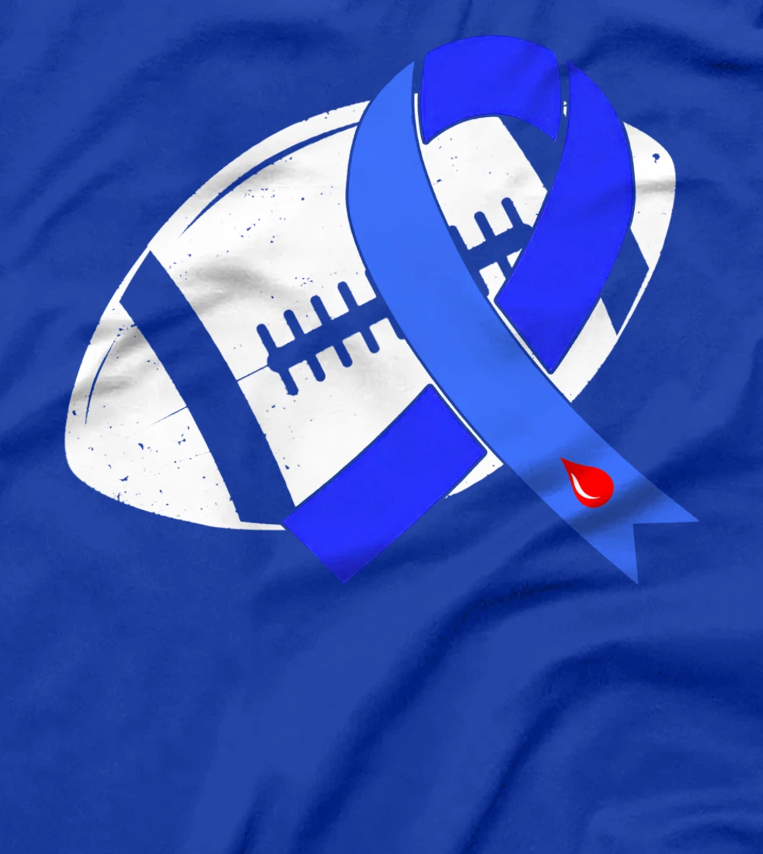 Blue Ribbon Football Diabetes Awareness Warrior T-Shirt