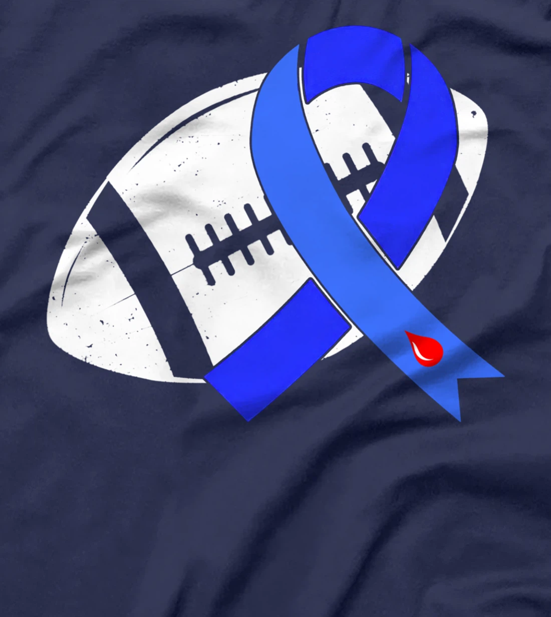 Blue Ribbon Football Diabetes Awareness Warrior T-Shirt