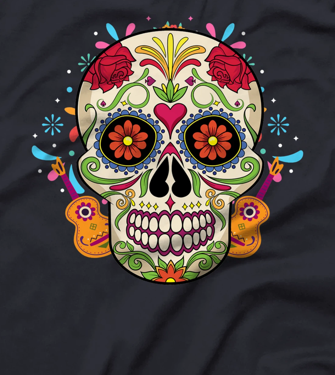 Sugar Skull Day Of The Dead Cool Bone Head Skulls Gift Idea T-Shirt