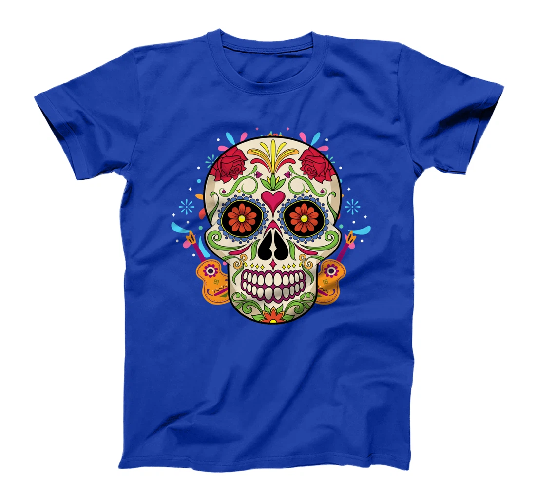 Sugar Skull Day Of The Dead Cool Bone Head Skulls Gift Idea T-Shirt
