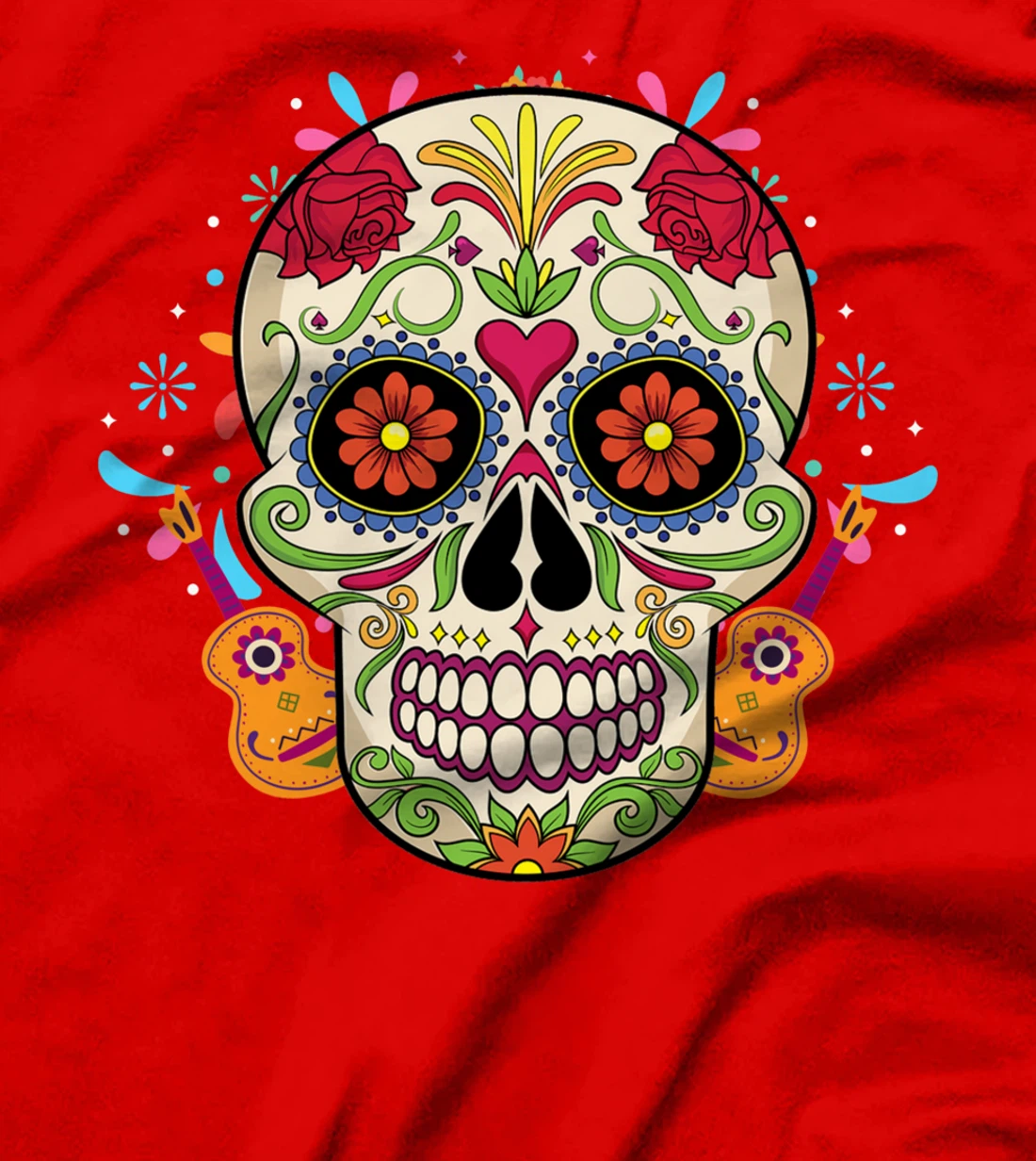 Sugar Skull Day Of The Dead Cool Bone Head Skulls Gift Idea T-Shirt