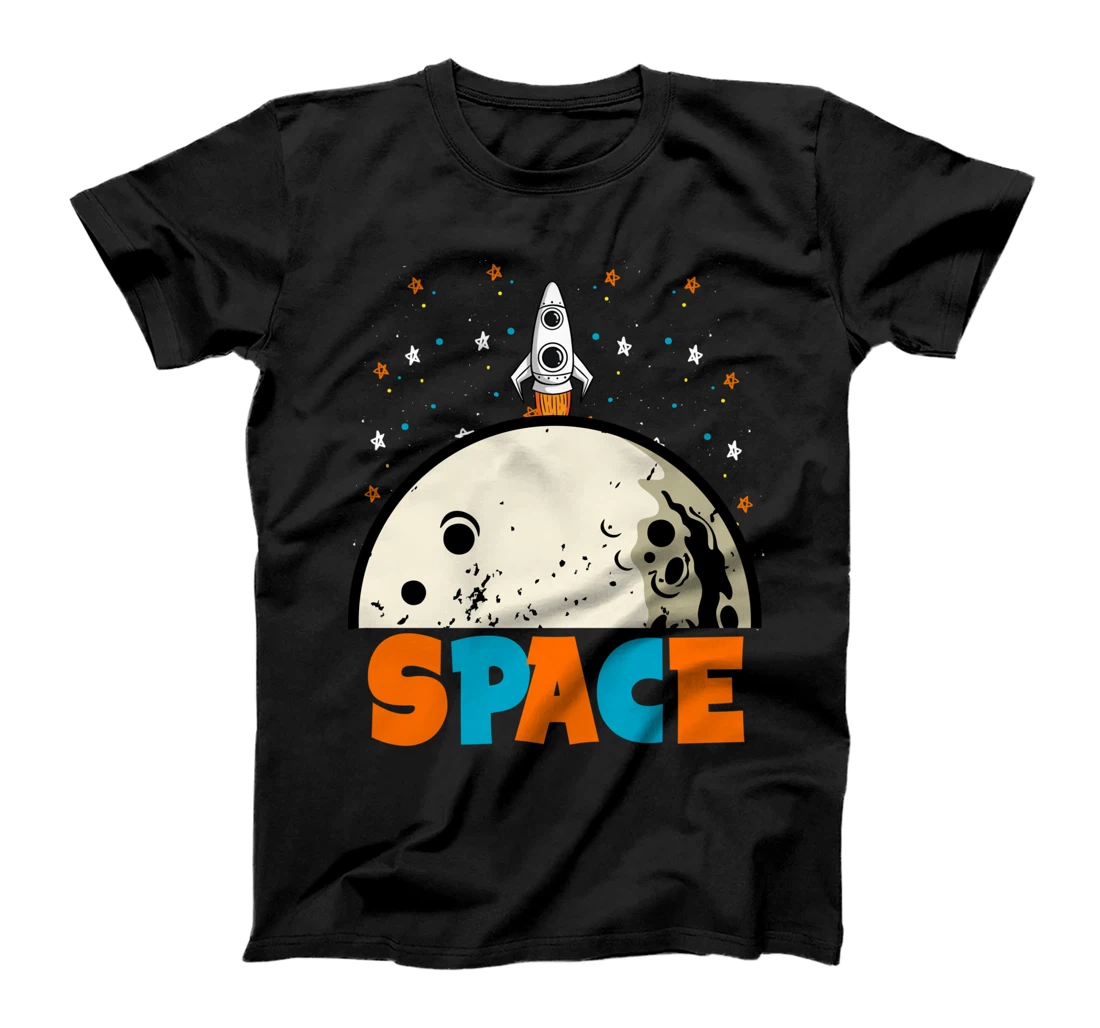 Outer Space fly to the Moon Rocket Astronaut Spaceship T-Shirt