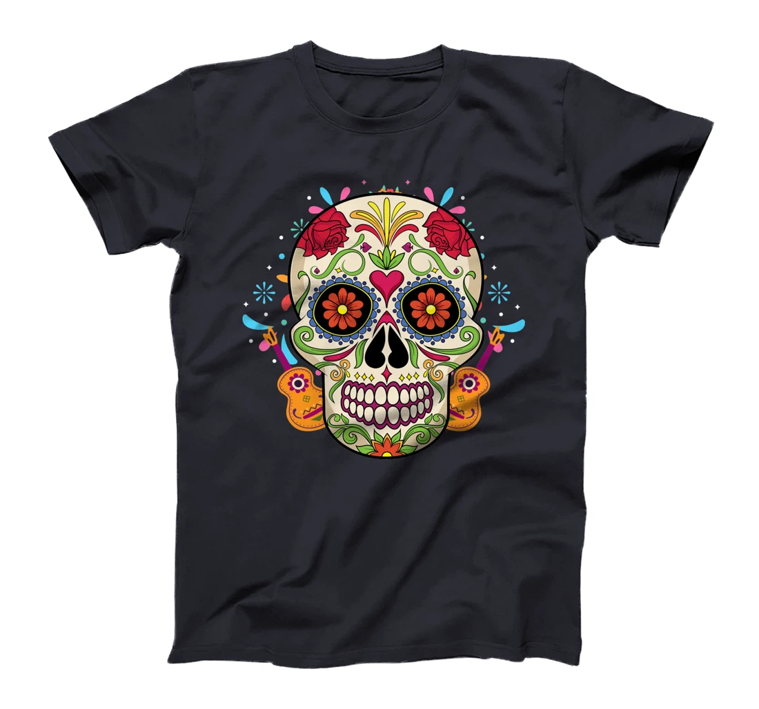 Sugar Skull Day Of The Dead Cool Bone Head Skulls Gift Idea T-Shirt