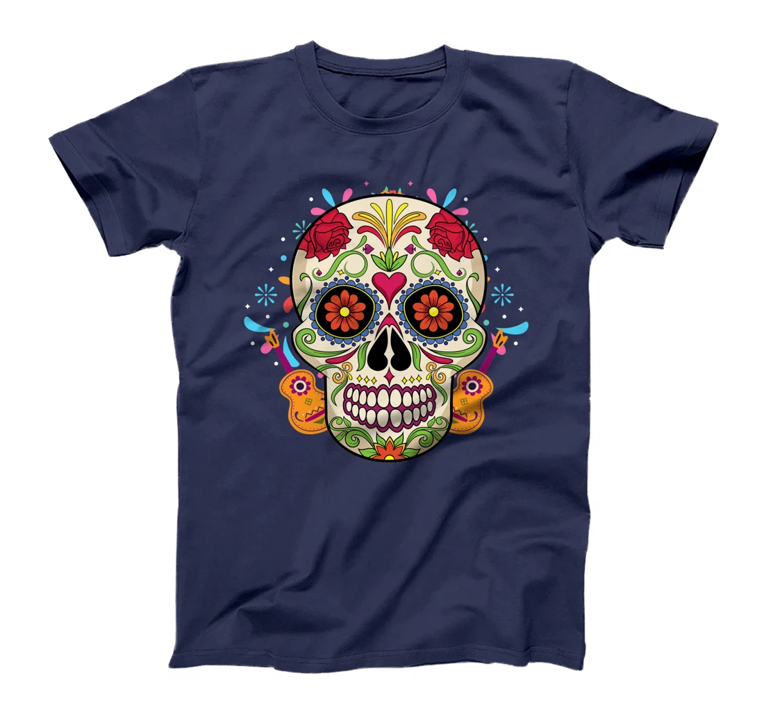 Sugar Skull Day Of The Dead Cool Bone Head Skulls Gift Idea T-Shirt
