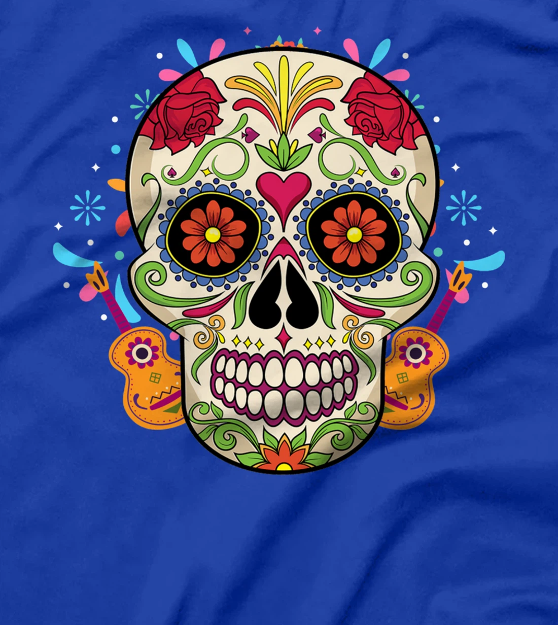 Sugar Skull Day Of The Dead Cool Bone Head Skulls Gift Idea T-Shirt