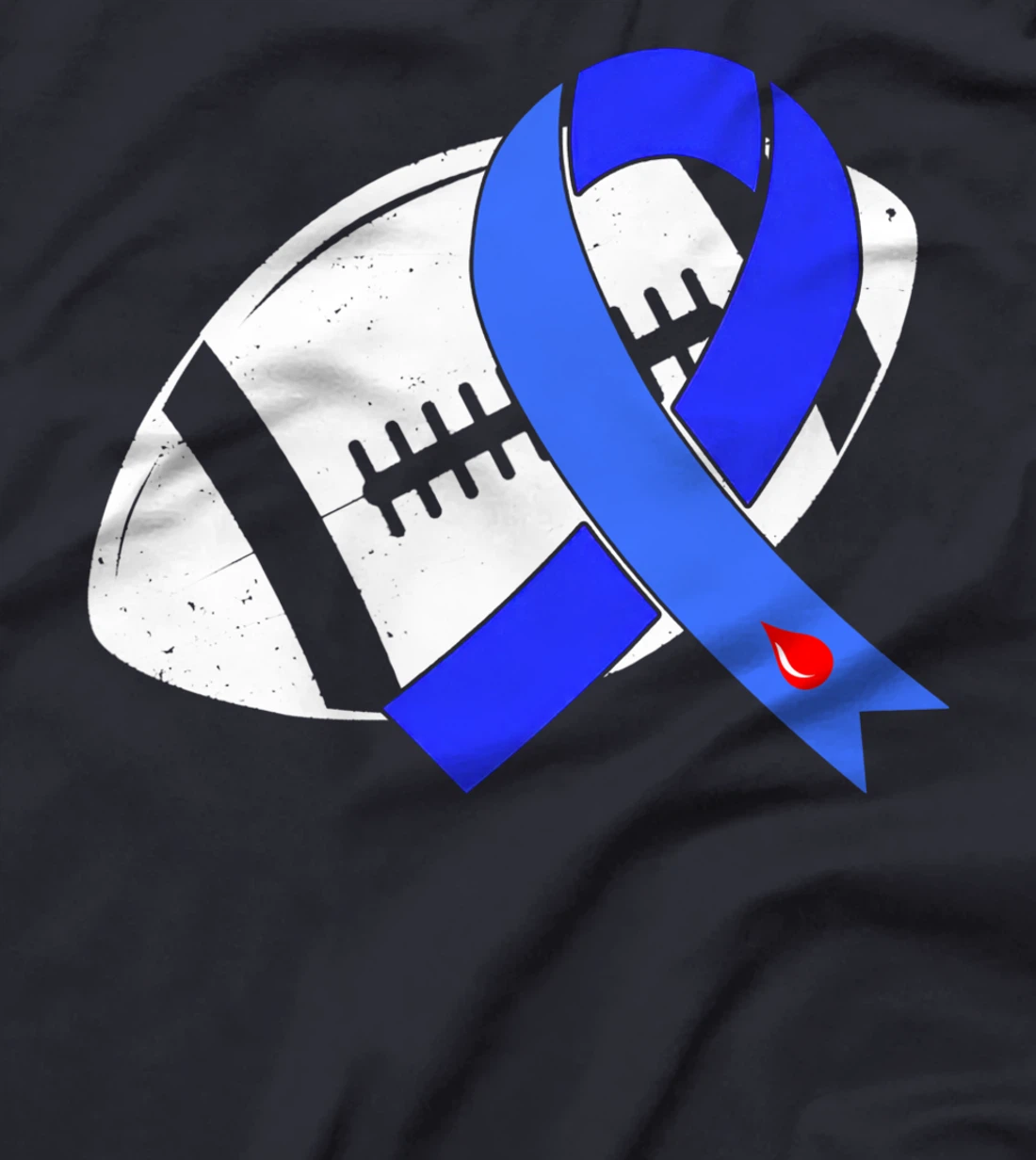 Blue Ribbon Football Diabetes Awareness Warrior T-Shirt