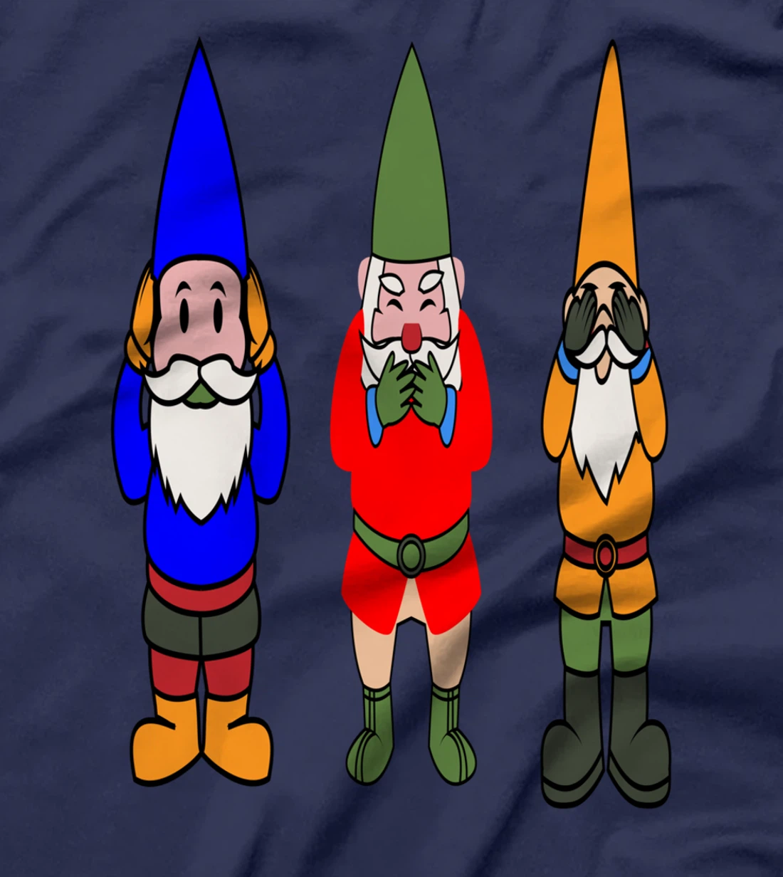 See No Evil, Speak No Evil, Hear No Evil, Garden Gnome T-Shirt