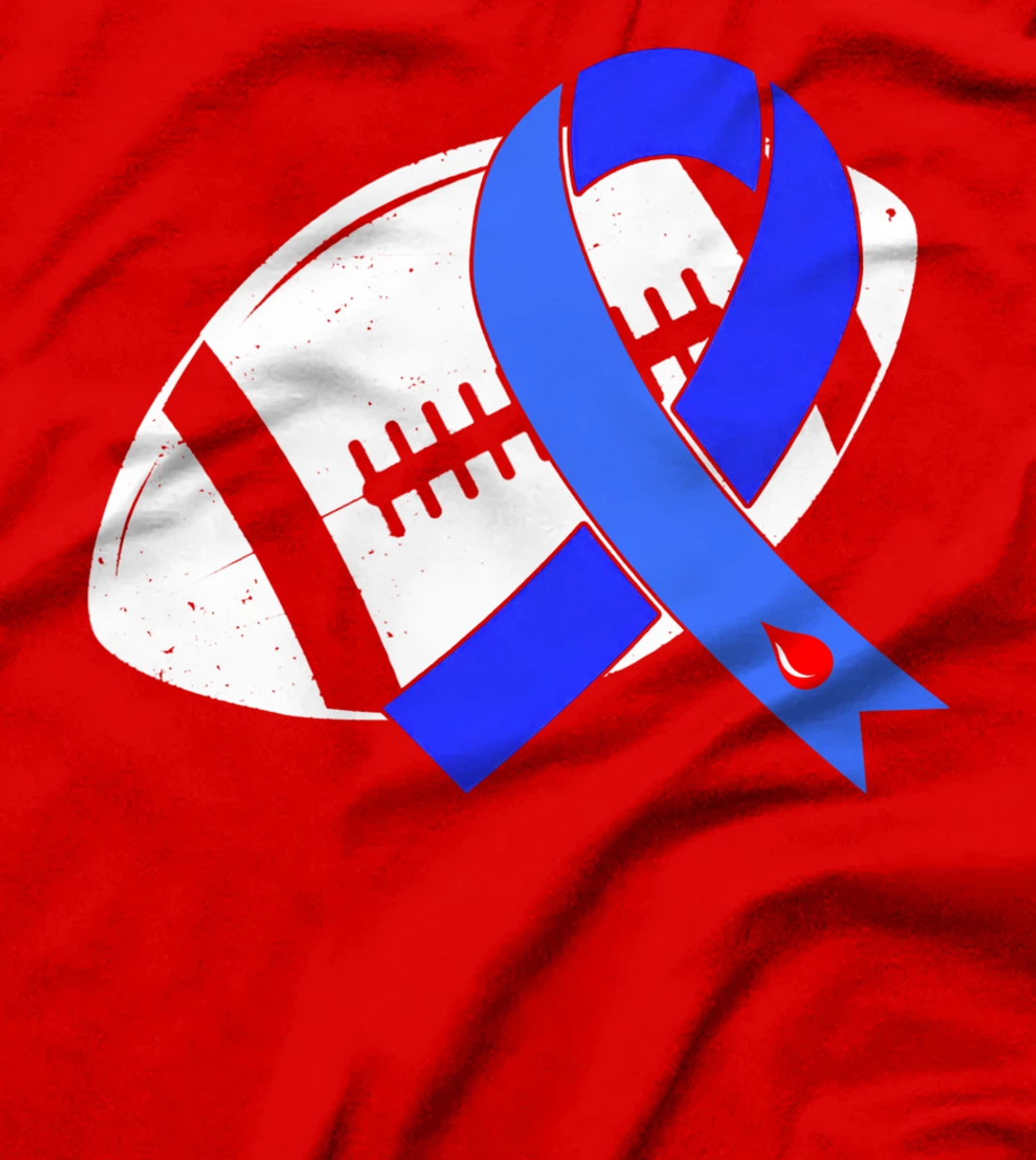 Blue Ribbon Football Diabetes Awareness Warrior T-Shirt