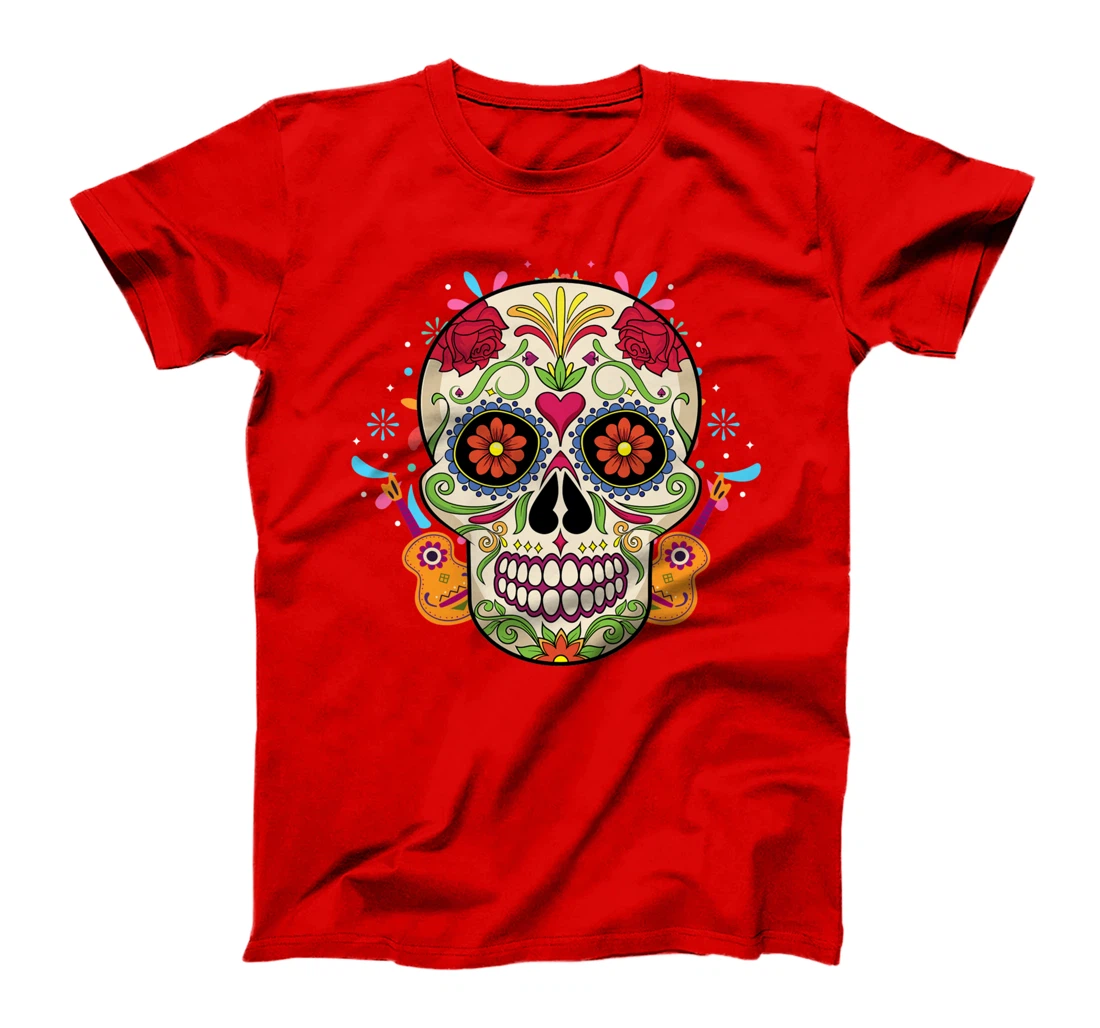Sugar Skull Day Of The Dead Cool Bone Head Skulls Gift Idea T-Shirt