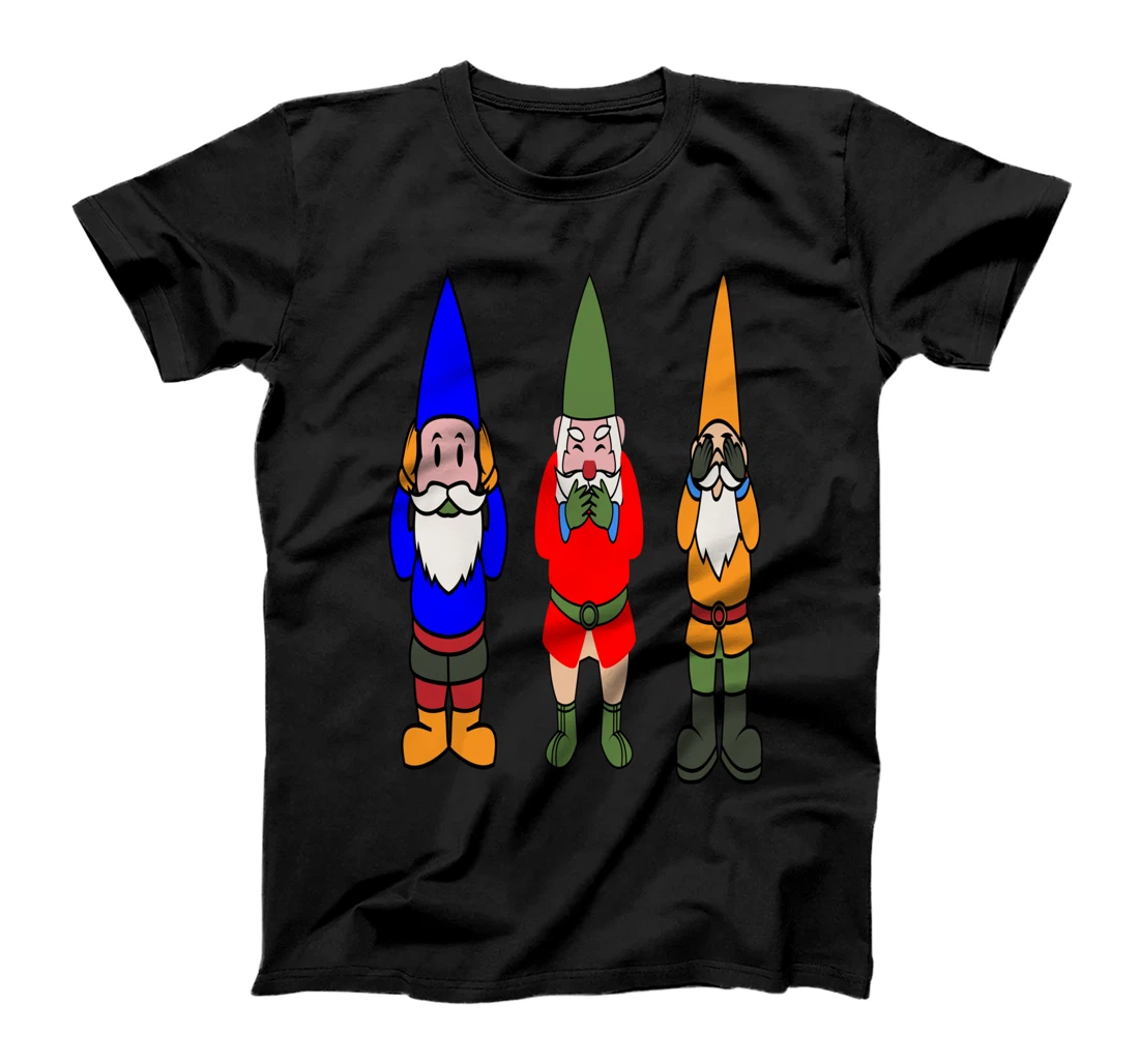 See No Evil, Speak No Evil, Hear No Evil, Garden Gnome T-Shirt