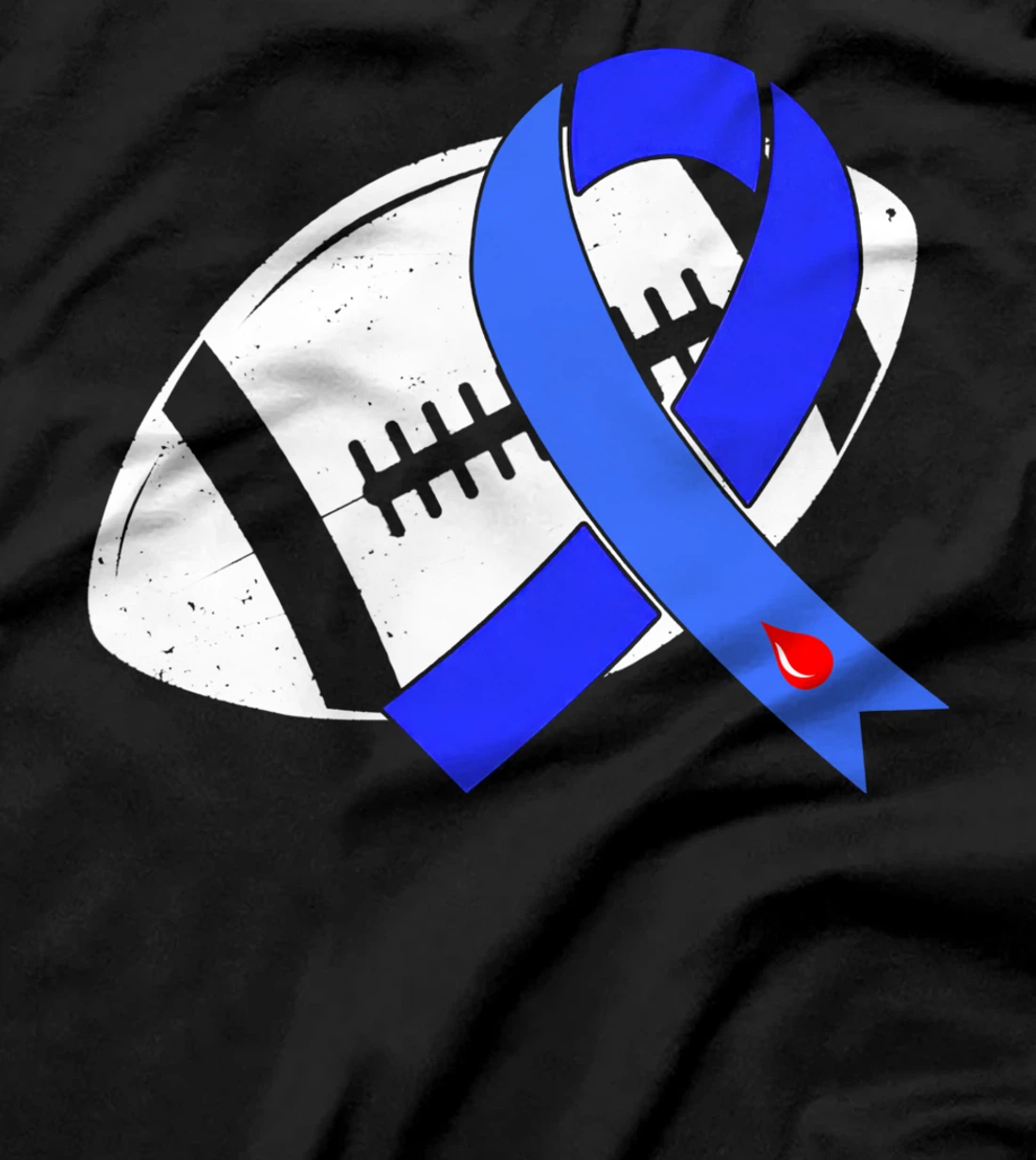 Blue Ribbon Football Diabetes Awareness Warrior T-Shirt
