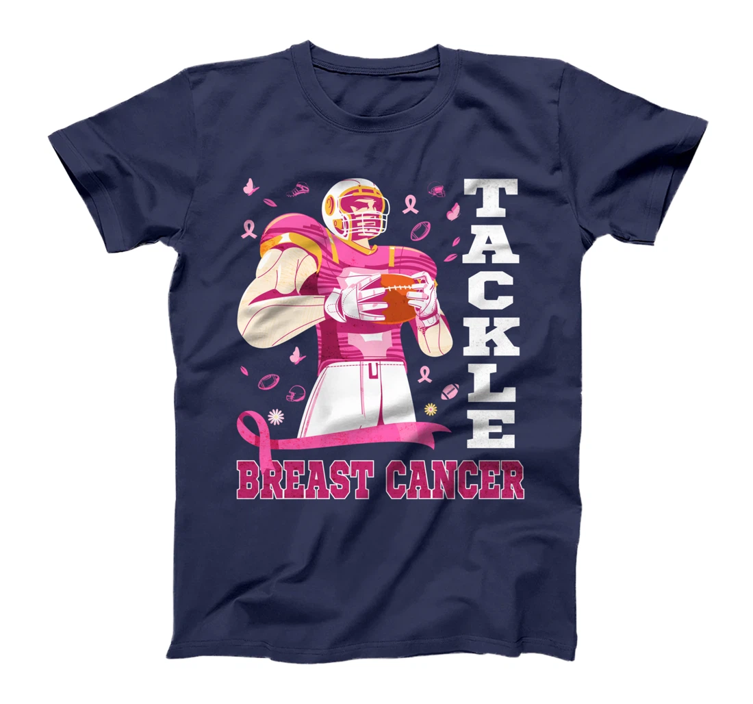 Tackle Breast Cancer Awareness Pink Ribbon Football Costume T-Shirt