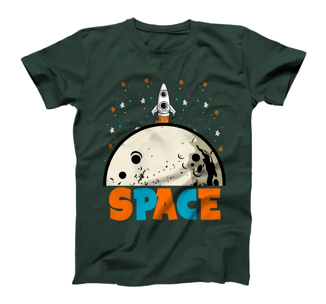 Outer Space fly to the Moon Rocket Astronaut Spaceship T-Shirt