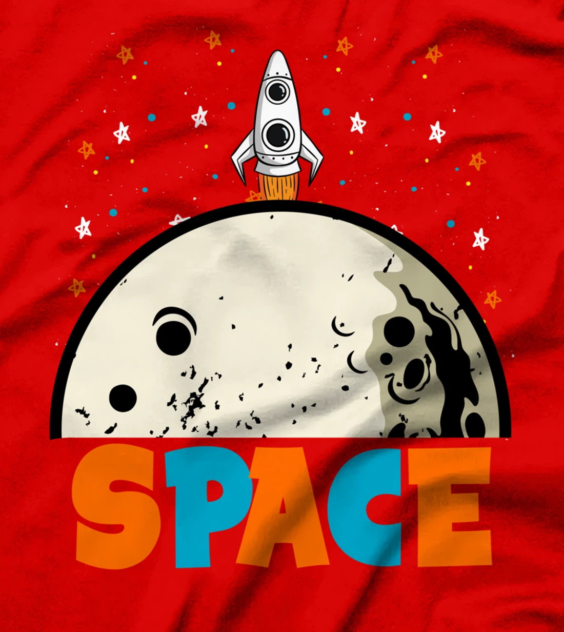 Outer Space fly to the Moon Rocket Astronaut Spaceship T-Shirt