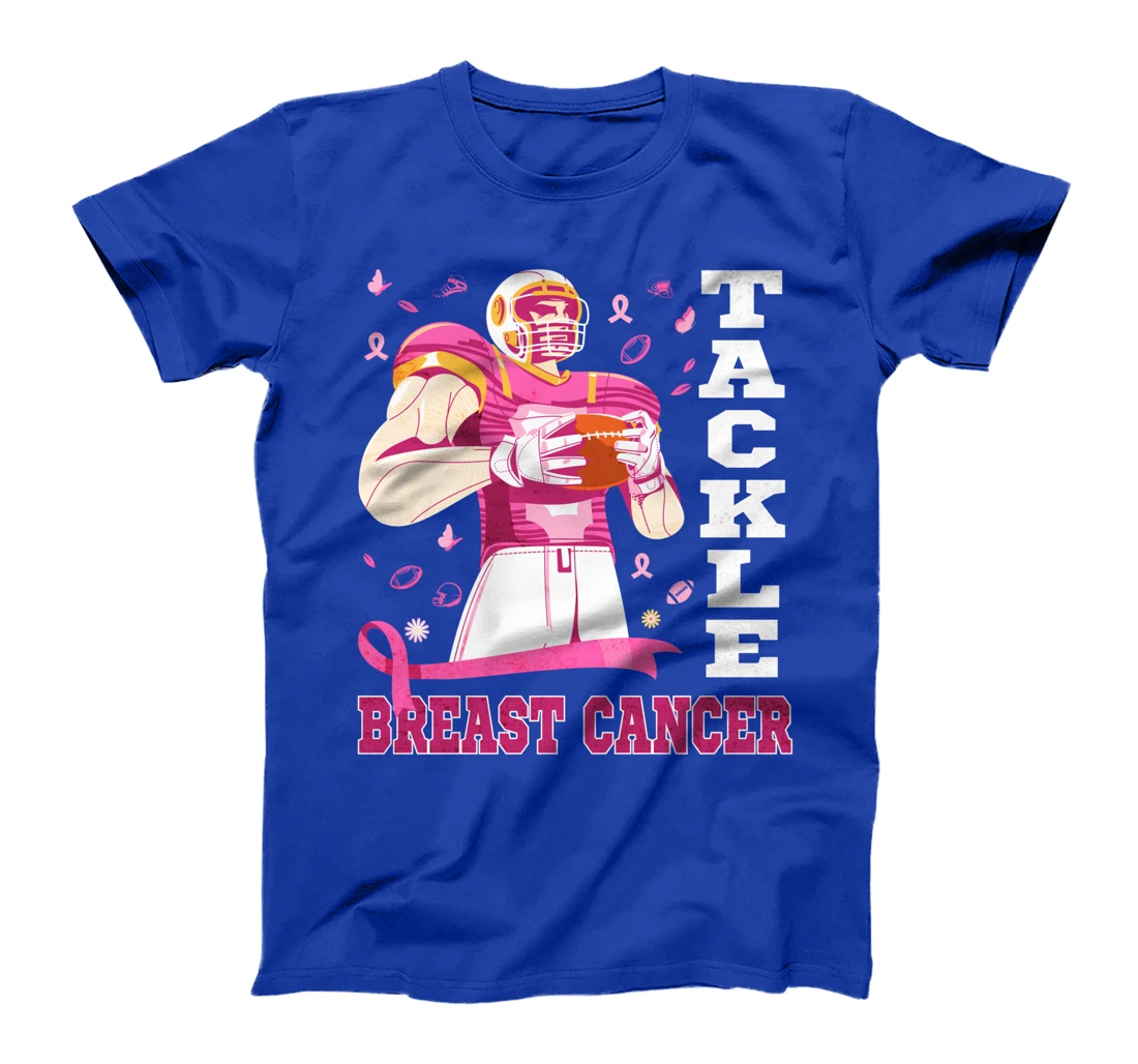 Tackle Breast Cancer Awareness Pink Ribbon Football Costume T-Shirt