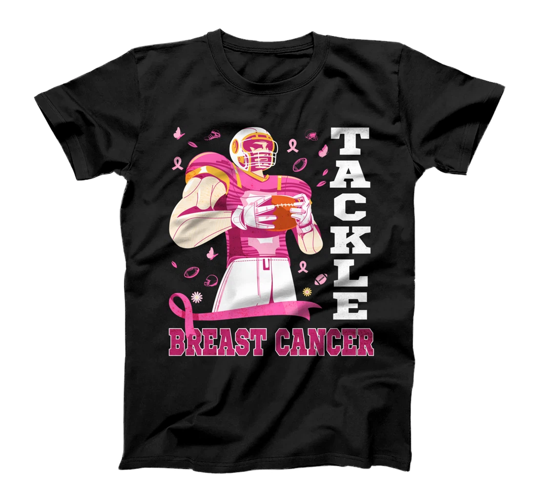 Tackle Breast Cancer Awareness Pink Ribbon Football Costume T-Shirt