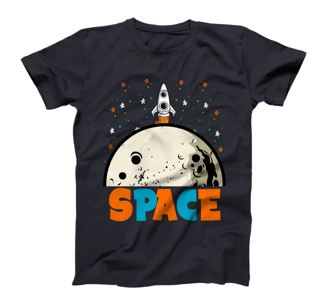 Outer Space fly to the Moon Rocket Astronaut Spaceship T-Shirt