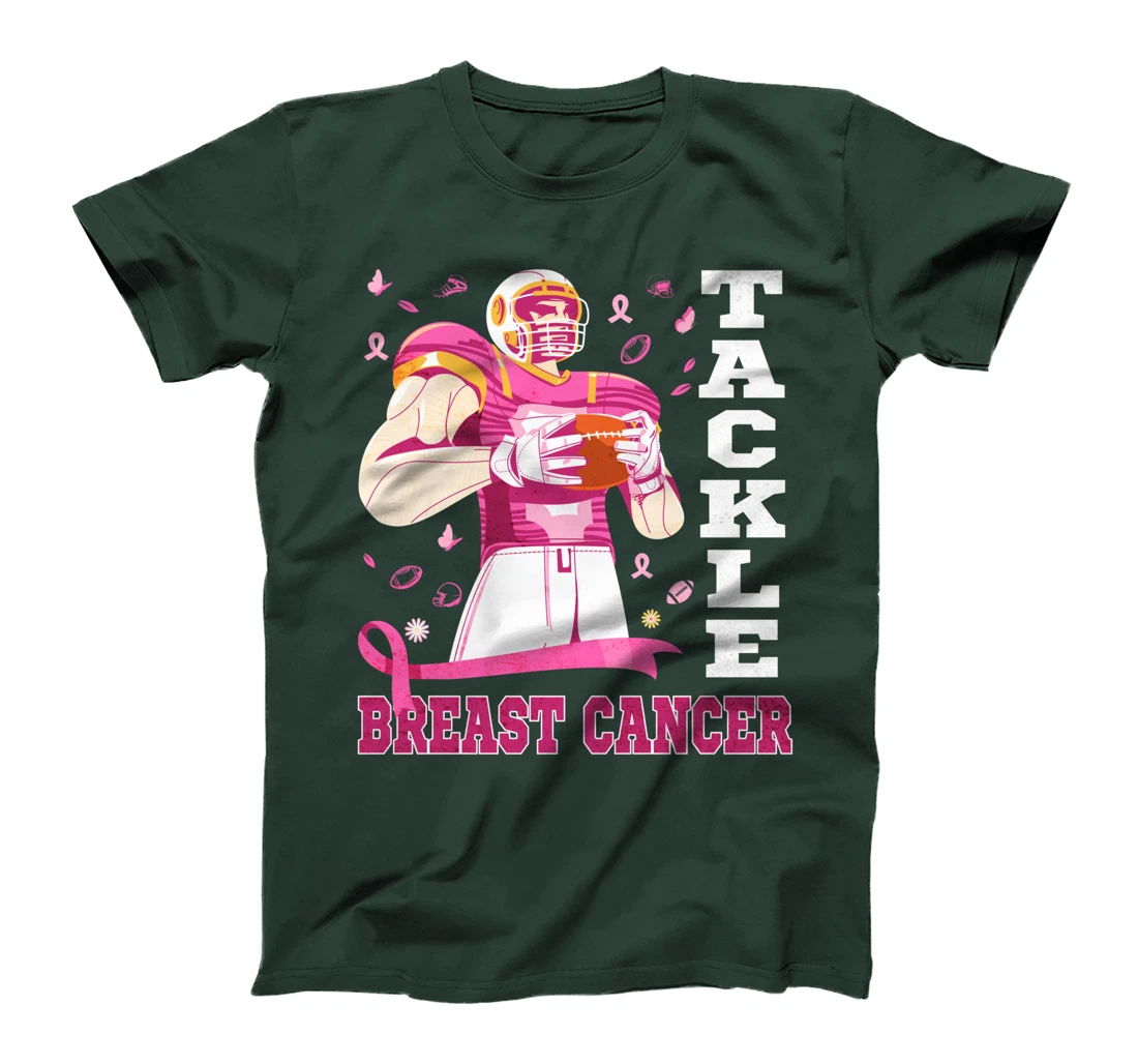 Tackle Breast Cancer Awareness Pink Ribbon Football Costume T-Shirt