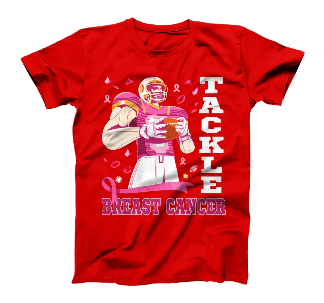 Tackle Breast Cancer Awareness Pink Ribbon Football Costume T-Shirt